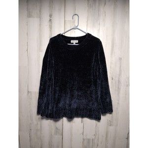 Orvis Sweater Women’s Medium M Dark Blue Chenille Long Sleeve Crewneck Pullover